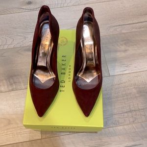 Ted Baker Suede Burgundy High Heels